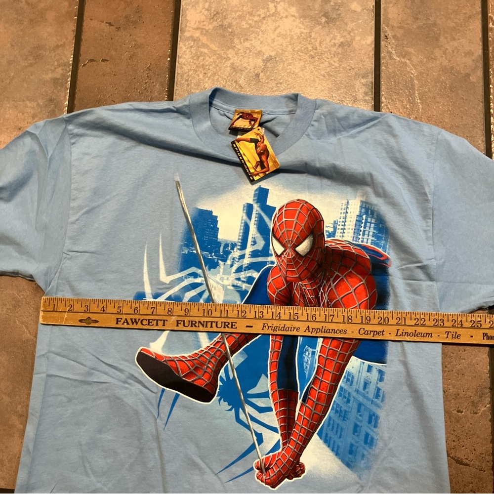Vtg Y2K 2004 Spider-Man 2 Official Movie Promo TShirt Marvel Blue Mens XL RARE - Picture 9 of 10